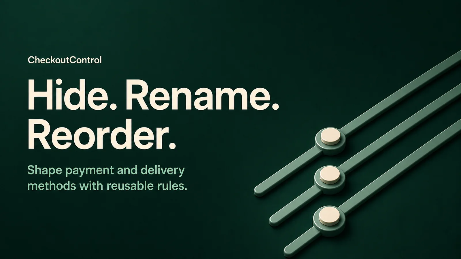Controls representing hide, rename and reorder actions